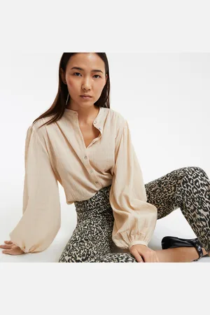 La Redoute Chemise Col Mao Oversize Signature Lise