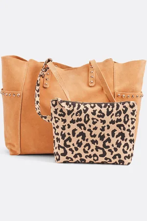 La Redoute Sac Cabas En Cuir Souple Pochette Imprimé Léopard