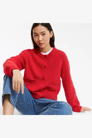 La Redoute Cardigan Court Col Rond En Grosse Maille Boutonné