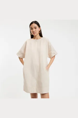 La Redoute Robe Évasée En Denim Manches Courtes