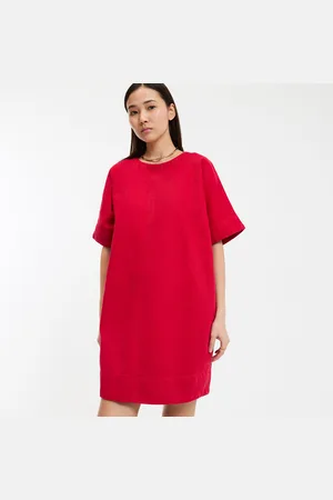 La Redoute Robe Évasée En Denim Manches Courtes
