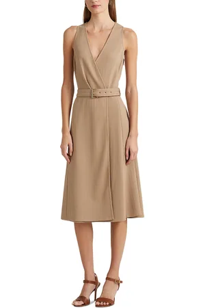 Ralph Lauren Robe Portefeuille Mi-longue Sans Manches