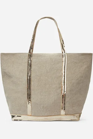 Vanessa Bruno Sac Cabas Xl En Lin Et Sequins