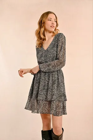 Molly Bracken Robe Imprimée Taille Smockée