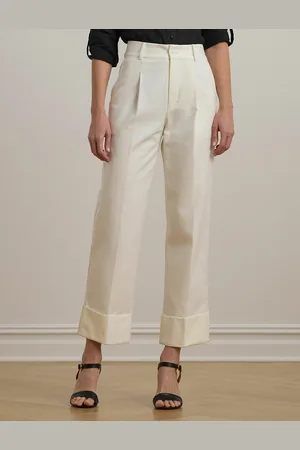 Ralph Lauren Pantalon Droit 7/8 À Large Revers