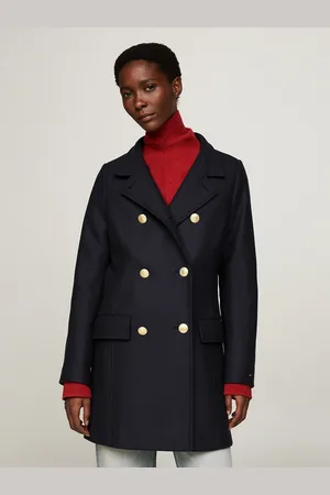 Tommy Hilfiger Manteau En Laine Mélangée Manches Longues