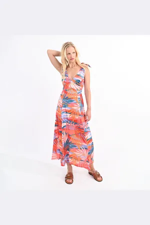 Molly Bracken Robe Longue Imprimée Col V