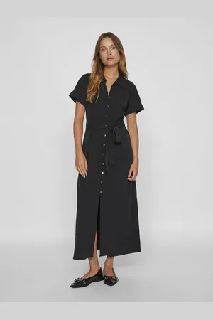 VILA Robe Chemise Longue À Nouer