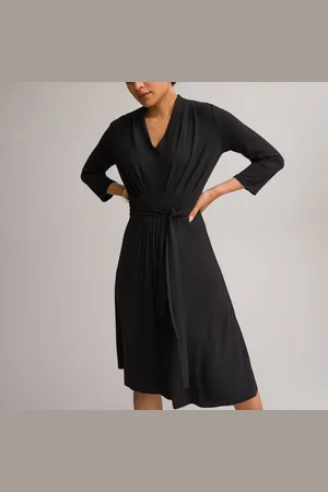 ANNE WEYBURN Robe Évasée Maille Fluide Manches 3/4