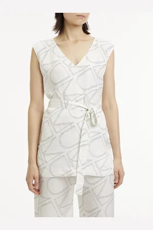 Calvin Klein Blouse Imprimée Col V Sans Manches