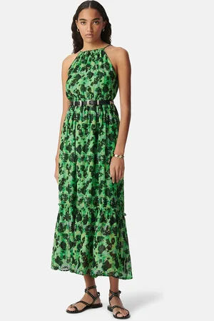 IKKS Robe Longue Évasée Sans Manches Imprimée