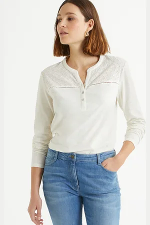 ANNE WEYBURN T-shirt Col Tunisien Manches Longues
