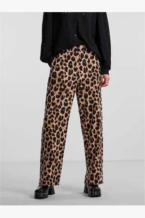 Pieces® Pantalon Léopard Taille Haute