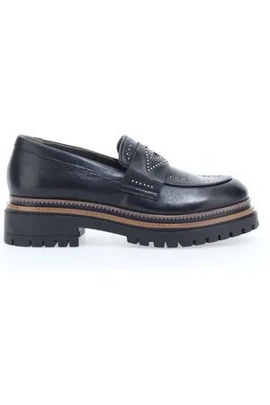 Mjus Mocassins En Cuir Et Studs En Métal