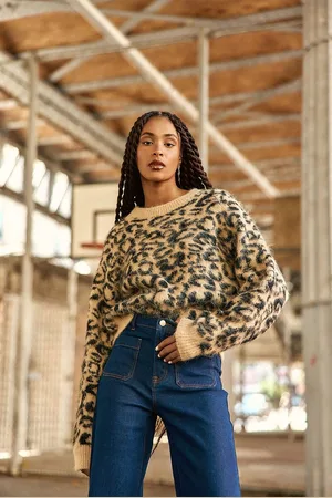 La Petite Etoile Pull Manches Longues Imprimé Léopard May