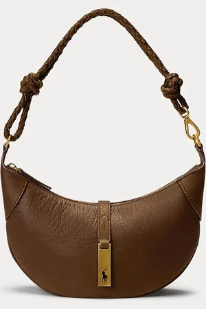Ralph Lauren Sac À Main Porté Épaule En Cuir Effet Vintage