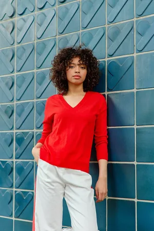 La Petite Etoile Pull Col V Manches Longues Melya
