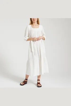 Des Petits Hauts Robe Midi En Gaze De Coton Rosita