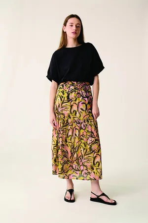 Des Petits Hauts Jupe Longue Imprimé Tropical Sola