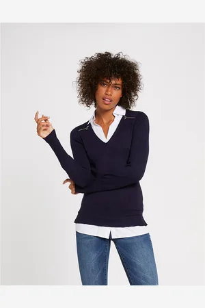 Morgan Pull Chemise 2 En 1 Détails Zips Épaules