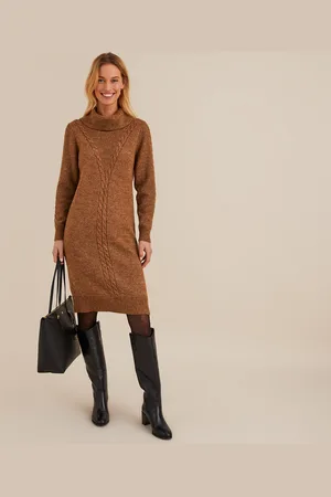 ANNE WEYBURN Robe-pull Longueur Midi Manches Longues