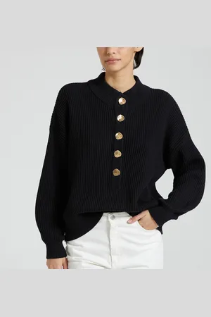 VILA Pull Col Montant Manches Longues