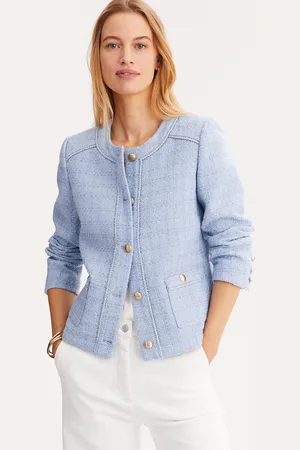 ANNE WEYBURN Veste Courte En Tweed Coupe Droite