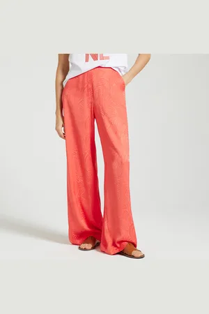 Suncoo Pantalon Large Jacquard Satiiné Jungle