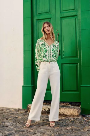 La Petite Etoile Pantalon Flare Lin Et Coton Atlanty
