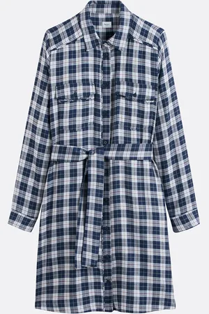Pepe Jeans Robe Chemise À Carreaux Avec Ceinture Polys