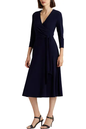 Ralph Lauren Robe Portefeuille Longueur Midi 3/4 Manches 3/4