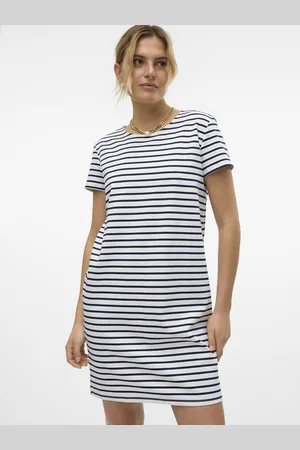 VERO MODA Robe Marinière Manches Courtes