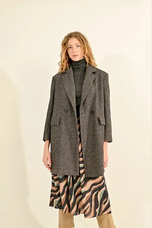 Molly Bracken Manteau Pardessus À Chevrons
