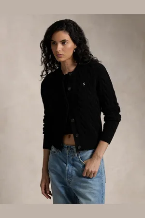 Ralph Lauren Cardigan Torsadé Col Rond Boutonnée