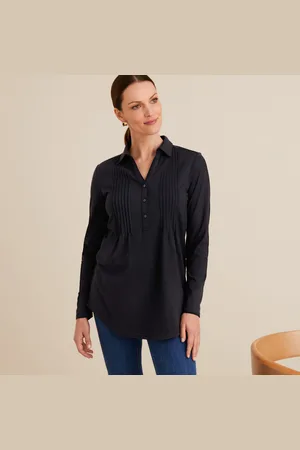 ANNE WEYBURN T-shirt Col Polo Chemise Manches Longues