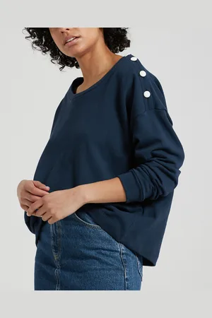VILA Sweat Col Rond Détails Boutons