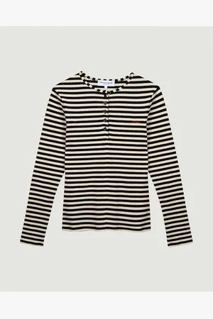 Maison Labiche Tshirt Manches Longues Col Tunisien Marette