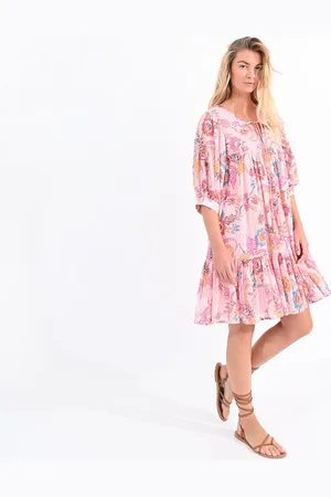 Molly Bracken Robe Courte Imprimée À Volants