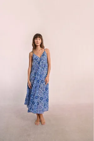Molly Bracken Robe Longue Imprimée À Bretelles