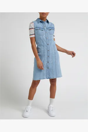 Lee Robe En Jean Sans Manches Préssionnée