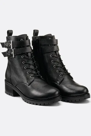 COSMOPARIS Boots À Lacets Davina Cuir Grainé