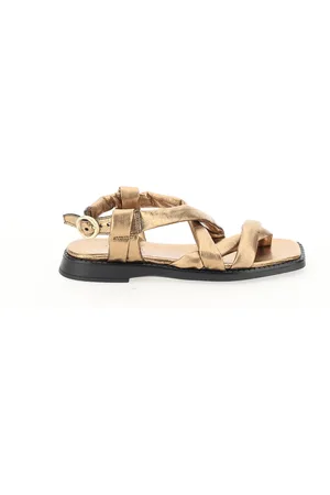 Mjus Sandales Plates En Cuir Bout Carré
