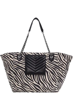 IKKS Sac Cabas En Toile Motif Zébré Et Cuir 1440 Xl
