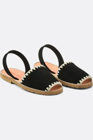 MINORQUINES Sandales Plates En Daim Avarca