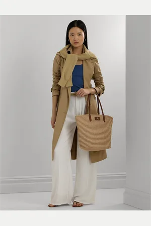 Ralph Lauren Sac Cabas En Raphia Brie