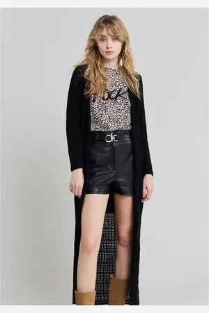 IKKS Cardigan Long Manches Tricots Filet Ajouré