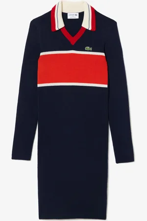 Lacoste Robe Polo Héritage Fabriquée En France En Maille Côtelée