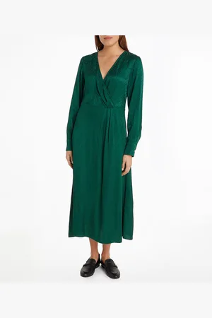 Tommy Hilfiger Robe Longue Jacquard Monogramme Manches Longues