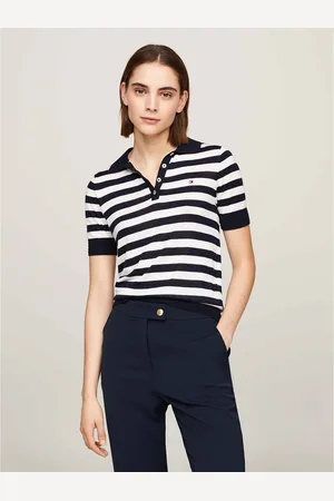 Tommy Hilfiger Pull Col Polo Rayé Manches Courtes