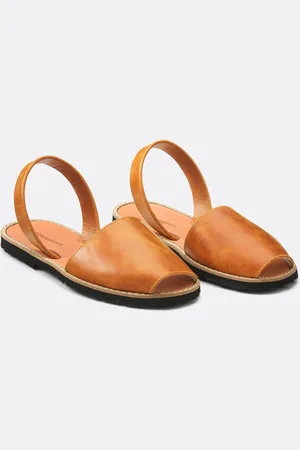 MINORQUINES Sandales En Cuir Talon Plat Avarca Cuir